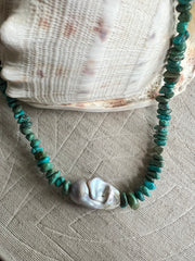 Baroque Pearl SPIRIT Necklace ( Turquoise) NEW - Honorooroo Lifestyle