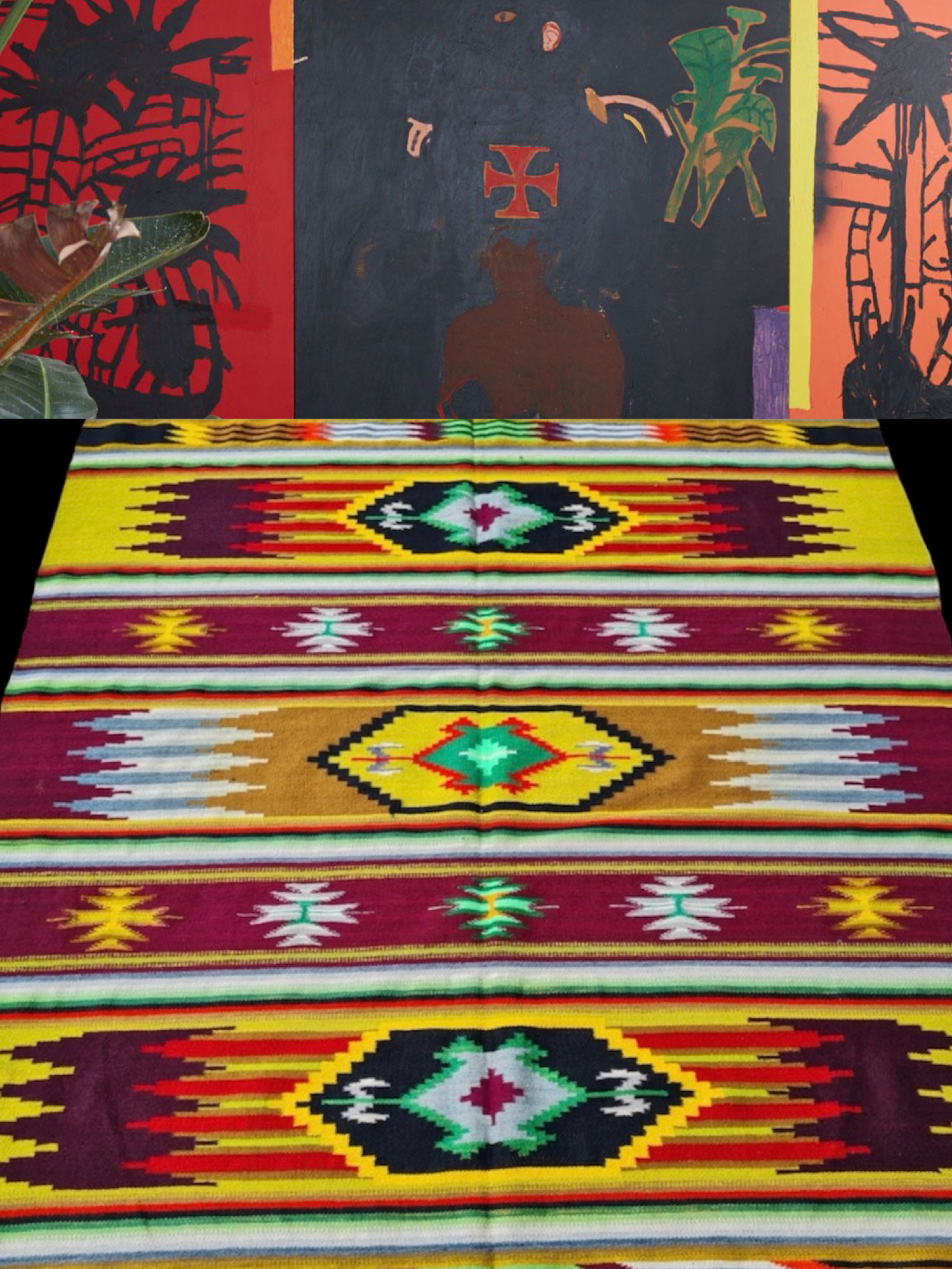 VINTAGE NAVAHO KILIM| Hand-Woven| Wool Coverlet| Bohemian Throw| 6’x 4’ - Honorooroo Lifestyle