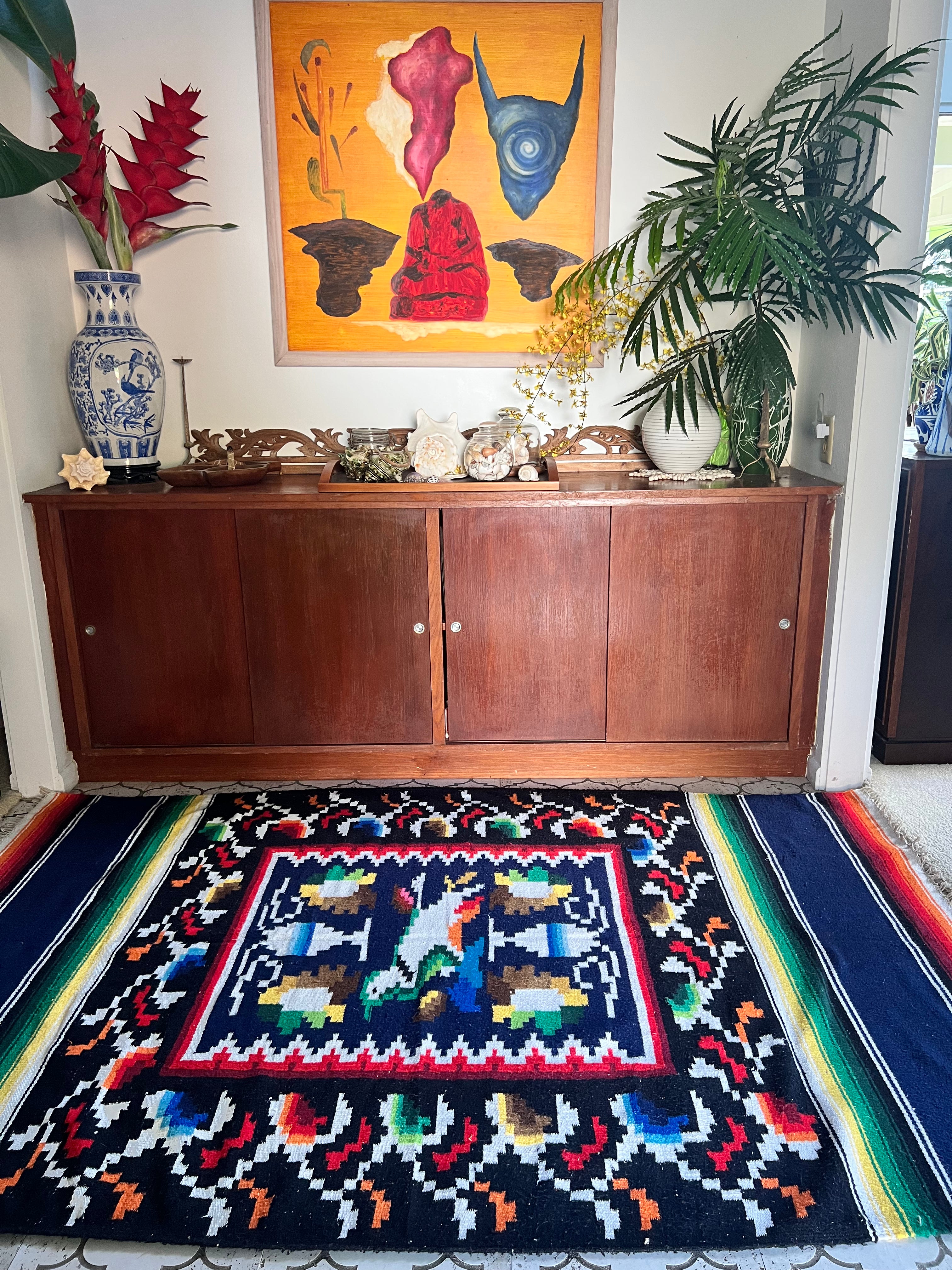 VINTAGE SOUTH AMERICAN Kilim| Authentic Tapestry| Area RUG| 7’ x 4’ - Honorooroo Lifestyle