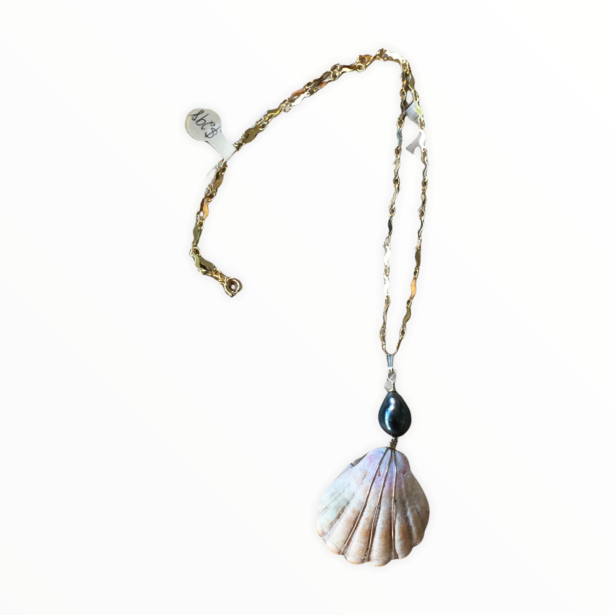 Sunrise Shell Necklace with Tahitian Pearl - Honorooroo Lifestyle