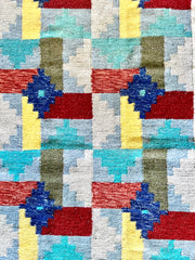 MODERN FLAT WEAVE| Vintage Wool Kilim| Authentic Hand-Made| 6 x 3 - Honorooroo Lifestyle