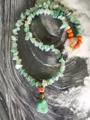 AVENTURINE CRYSTAL TURQUOISE Necklace| Vintage Tibetan Turquoise|One of a Kind| - Honorooroo Lifestyle