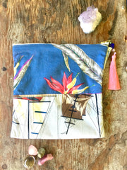 HAWAIIAN Vintage CARRY-all POUCHES| Peach Tassel#8 - Honorooroo Lifestyle