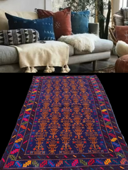 VINTAGE Hand Knotted| Afghan|PERSIAN |Balouch Wool Area Rug 5’ x 3’ - Honorooroo Lifestyle