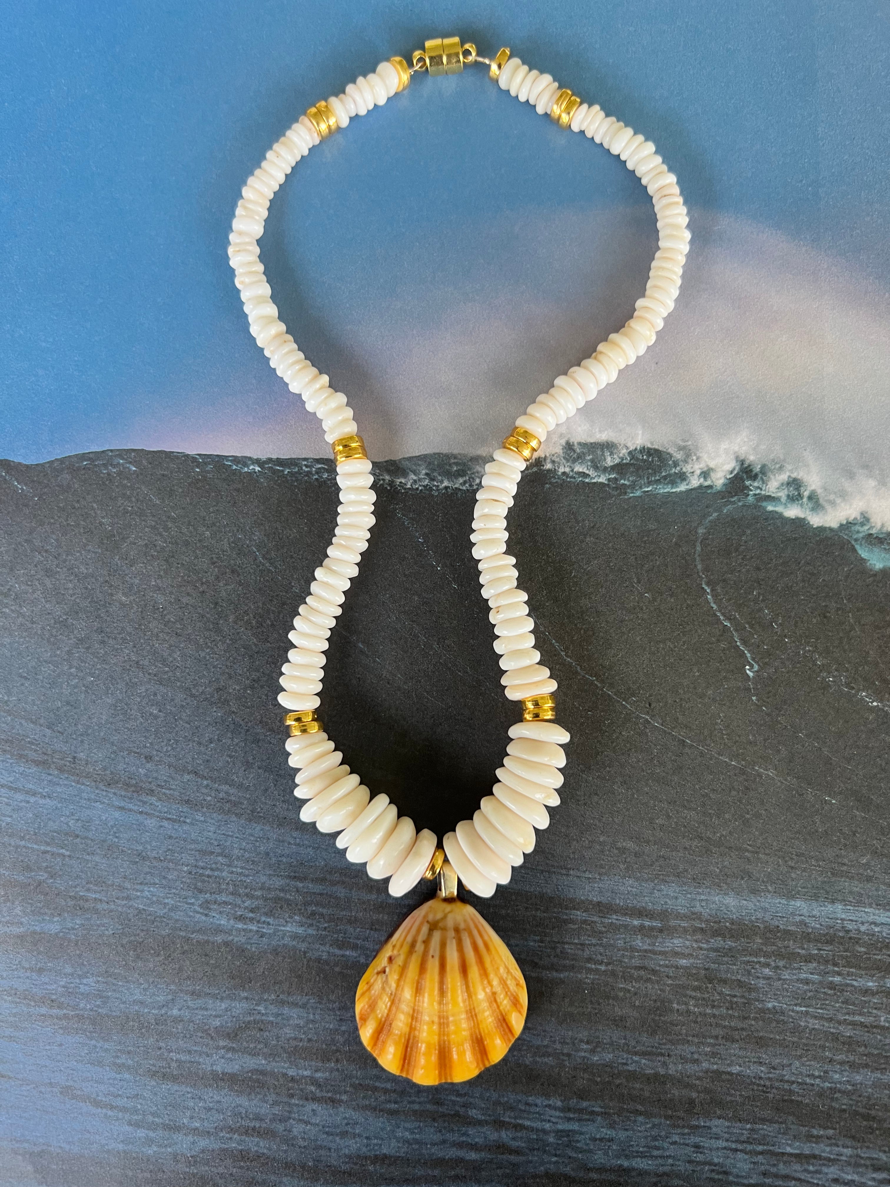 Hawaiian SUNRISE & PUKA Shell Necklace|PUKALANI - Honorooroo Lifestyle