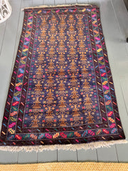 VINTAGE Hand Knotted| Afghan|PERSIAN |Balouch Wool Area Rug 5’ x 3’ - Honorooroo Lifestyle