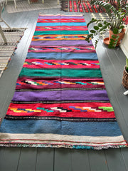 HAND KNOTTED AFGHAN| Surpuri Kilim Wool Area Runner| 11 x 4 Ft - Honorooroo Lifestyle