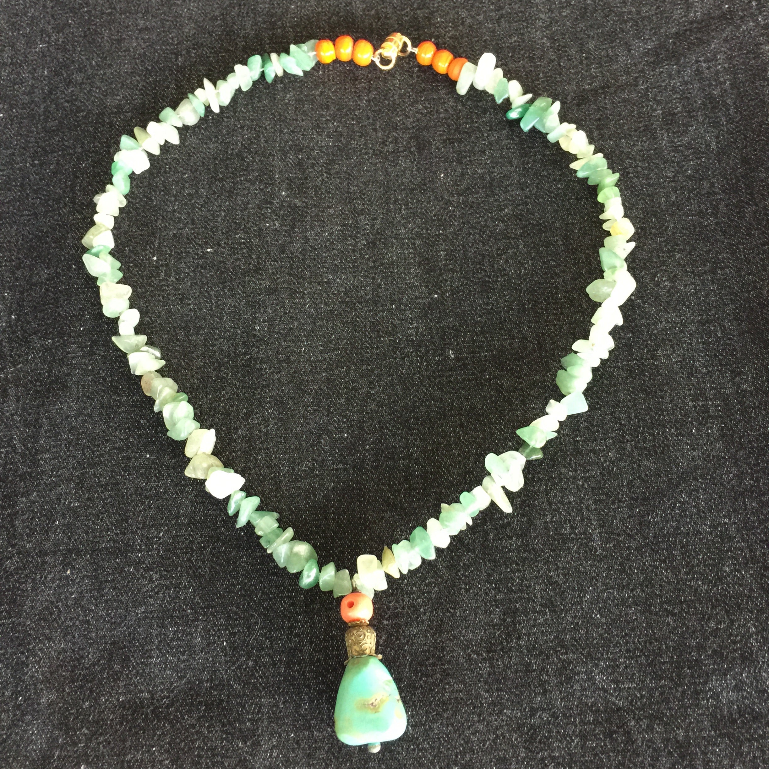 AVENTURINE CRYSTAL TURQUOISE Necklace| Vintage Tibetan Turquoise|One of a Kind| - Honorooroo Lifestyle