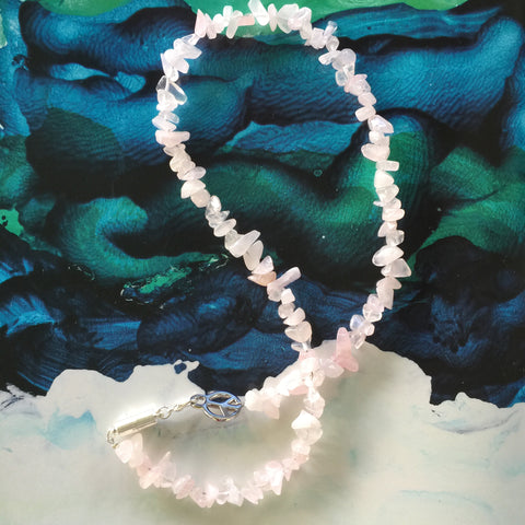ROSE QUARTZ Crystal Chip Necklace| One of a Kind| - Honorooroo Lifestyle