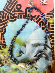 Baroque Pearl CRYSTAL Bead Necklace( Lapiz Lazuli ) - Honorooroo Lifestyle