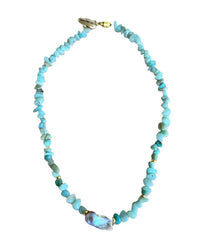 Baroque Pearl CRYSTAL Bead Necklace( Amazonite) - Honorooroo Lifestyle