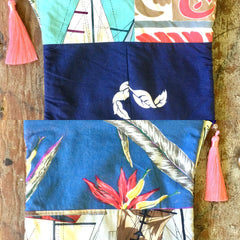 HAWAIIAN Vintage CARRY-all POUCHES| Peach Tassel#8 - Honorooroo Lifestyle